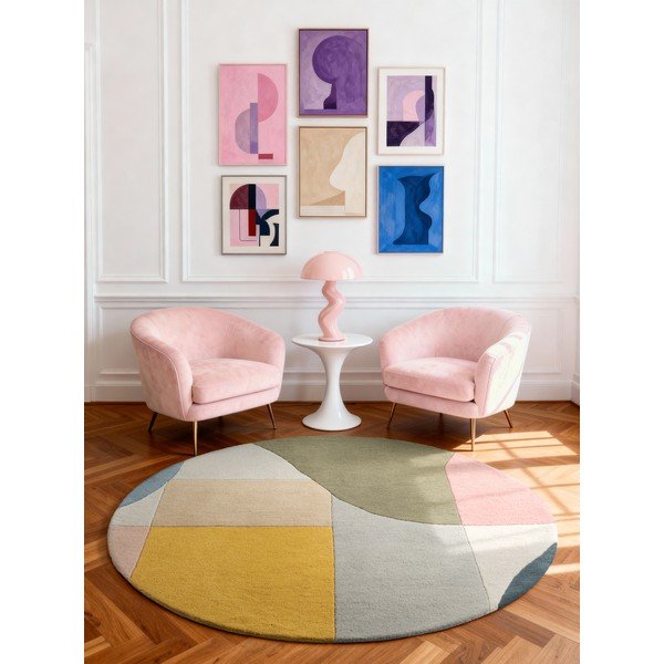 Tappeto rotondo in lana tessuto a mano ø 200 cm Westminster Curzon – Ted Baker-image-1