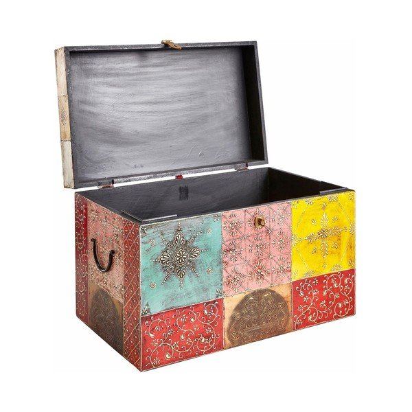 Cassapanca colorata in legno di mango Vito - Støraa-image-3