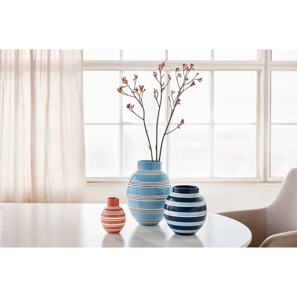 Vaso in ceramica blu dipinto a mano Omaggio - Kähler Design-image-4