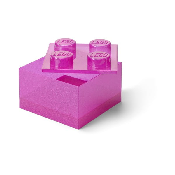 Scatola di plastica rosa per bambini 25x25x18 cm - LEGO®