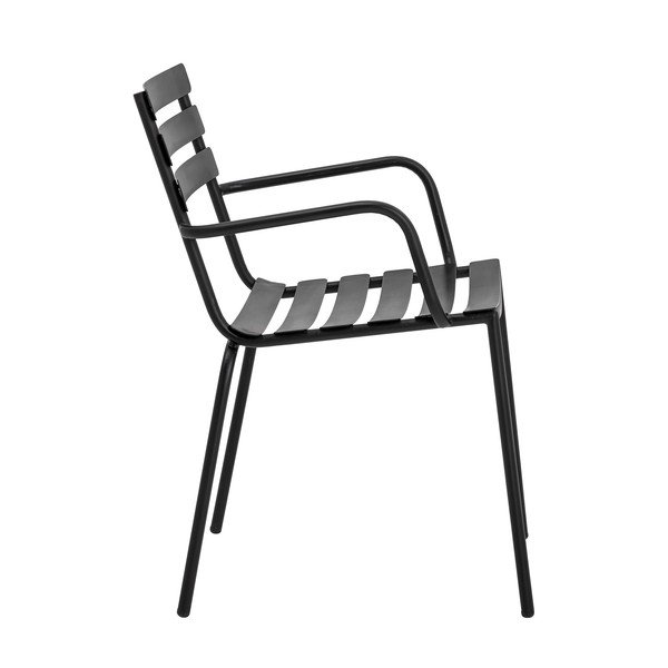 Sedia da giardino in metallo nero Monsi - Bloomingville-image-2