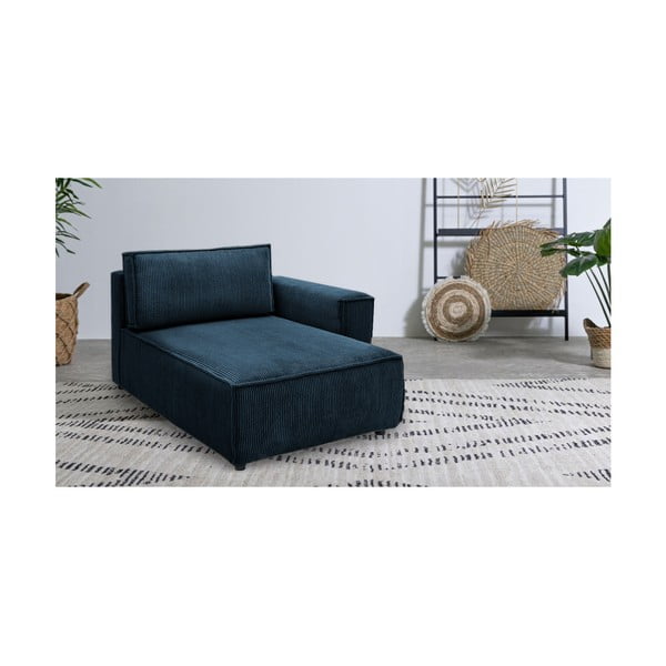 Modulo del divano in velluto a coste blu scuro, angolo destro Nihad modular - Bobochic Paris-image-1