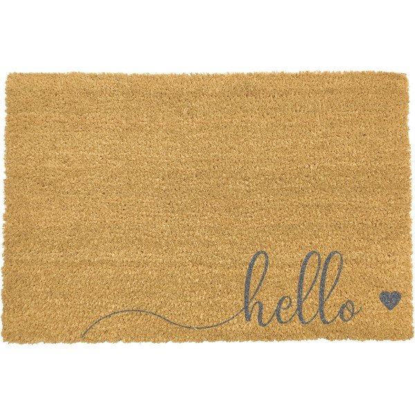 Tappeto in cocco naturale grigio, 40 x 60 cm Hello Scribble - Artsy Doormats