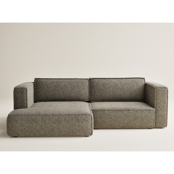 Divano angolare marrone allungabile/con contenitore (con penisola a sinistra/con chaise lounge) con rivestimento in ciniglia Velto – Maison de Rêve-image-2
