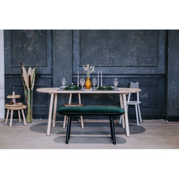 Panchina in velluto verde e nero, 140 cm Naïve - EMKO-image-1