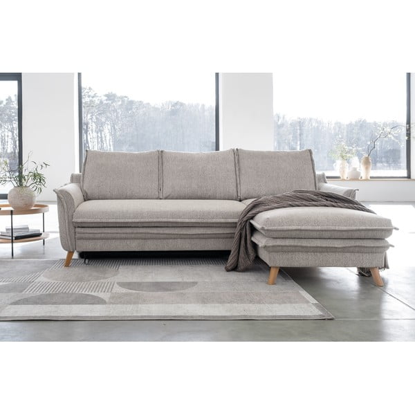 Divano angolare greige allungabile/con contenitore (con penisola a destra/con chaise lounge) Charming Charlie – Miuform-image-1