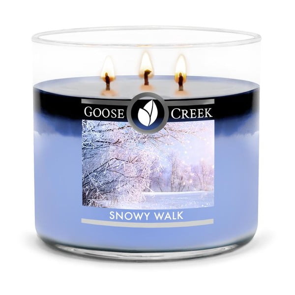 Candela profumata in scatola di vetro Snowy Walk, 35 ore di combustione - Goose Creek