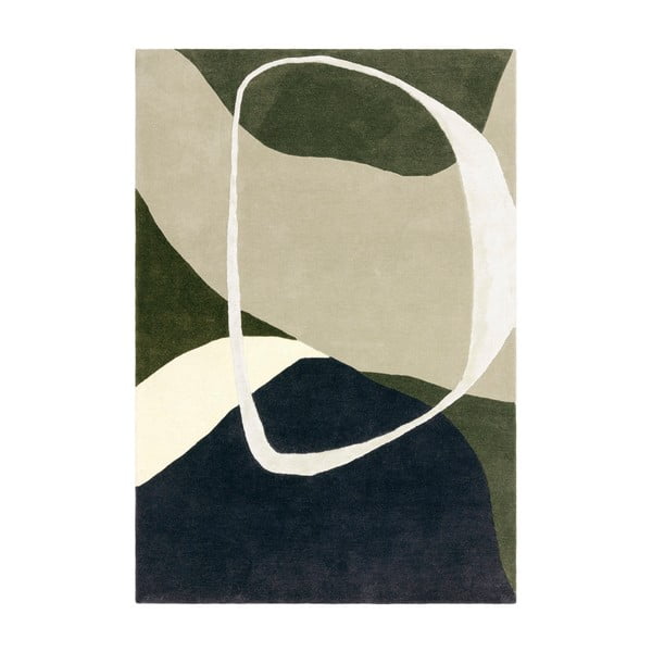 Tappeto in lana verde tessuto a mano 160x230 cm Matrix - Asiatic Carpets