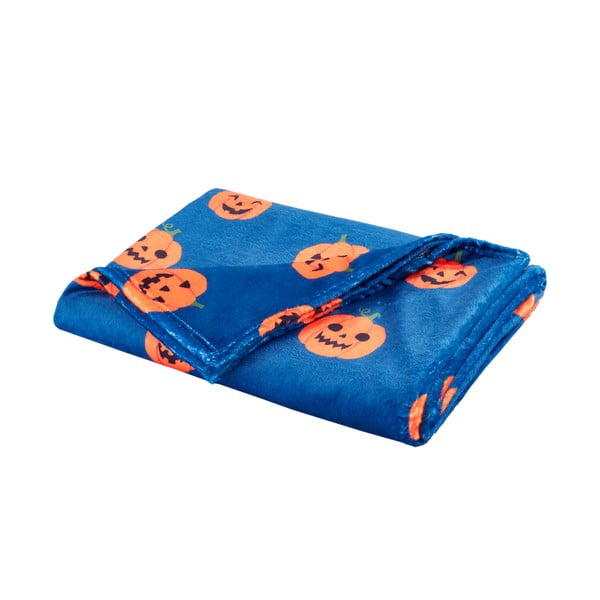 Coperta blu e arancione in micropile a tema Halloween 130x170 cm Halloween Pumpkins – Catherine Lansfield