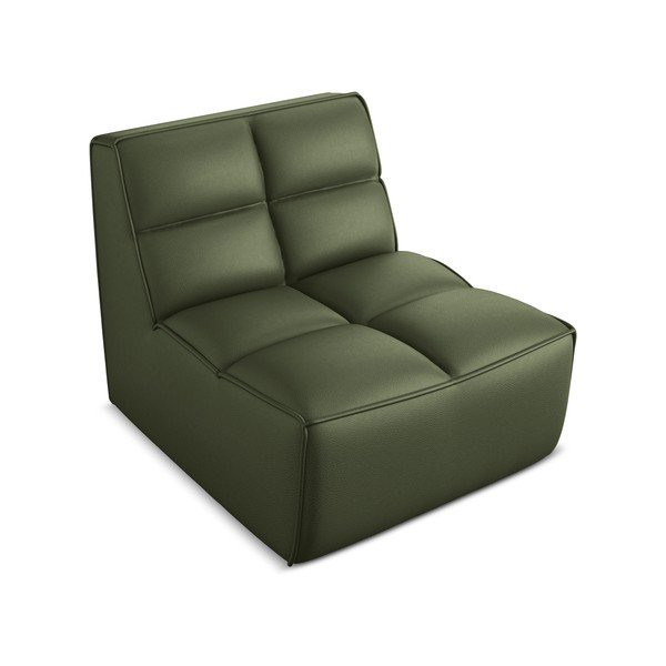 Parte divano componibile verde con rivestimento in finta pelle Kalai – Makamii-image-1