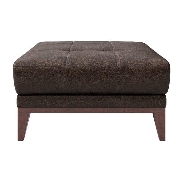 Pouf in pelle marrone scuro Musso - MESONICA-image-2