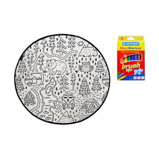 Tappeto da colorare per bambini Camping, ø 130 cm - Butter Kings