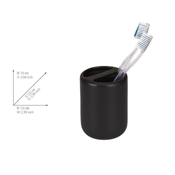 Portaspazzolino nero opaco in ceramica Olinda – Allstar-image-4
