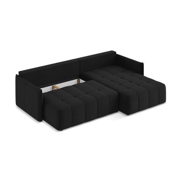 Divano angolare nero allungabile/con contenitore (con penisola a destra/con chaise lounge) Moku – Makamii-image-4
