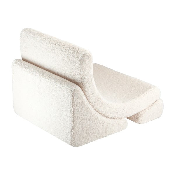 Poltrona per bambini color crema con rivestimento in bouclé Moon – Wigiwama-image-2