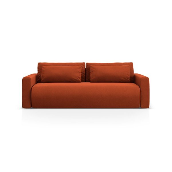Divano color mattone allungabile con contenitore e rivestimento in velluto 238 cm Belfast – Cosmopolitan Design
