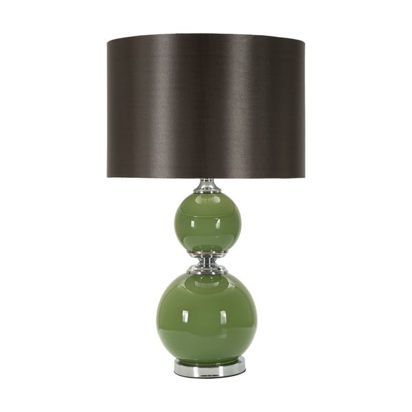 Lampada da tavolo grigio-verde con paralume in tessuto (altezza 65 cm) Eva - Mauro Ferretti