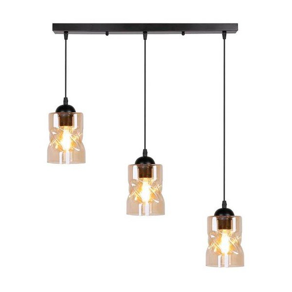 Lampada a sospensione nera con paralume in vetro 10x62 cm Felis - Candellux Lighting-image-4