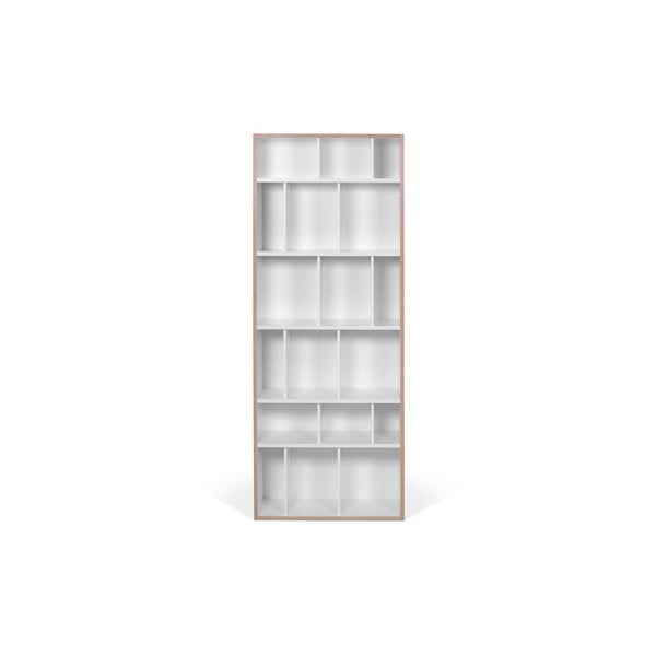 Libreria bianca con bordo in legno 72x188 cm Group - TemaHome