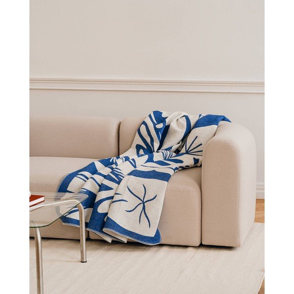 Coperta blu 165x200 cm Lino – noo.ma-image-2