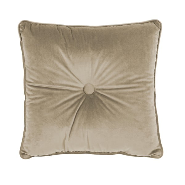 Cuscino beige Velvet Button, 45 x 45 cm - Tiseco Home Studio