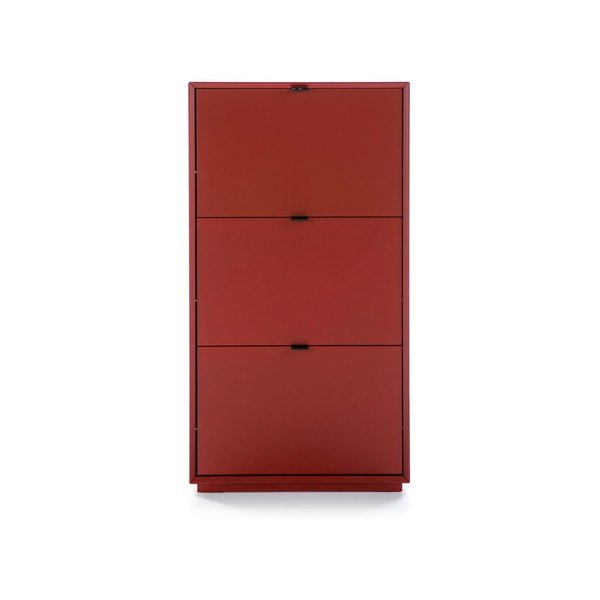 Scarpiera rossa con 3 cassetti Luka - Marckeric-image-3
