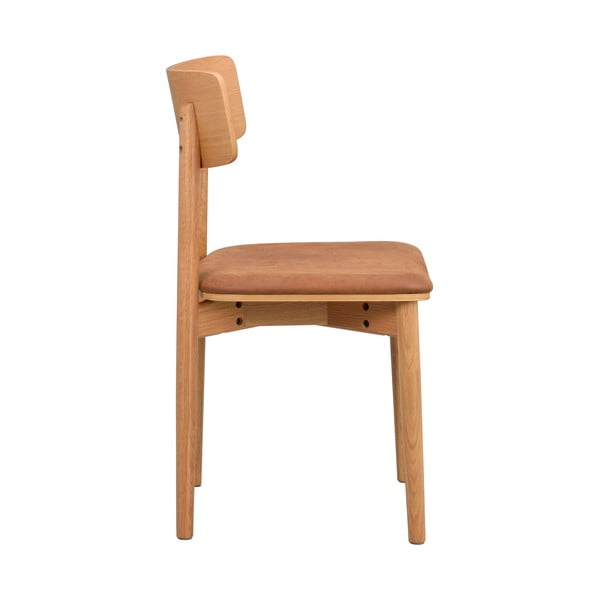 Sedie da pranzo in similpelle in colore marrone cognac-naturale in set di 2 pezzi Wolcott - Rowico-image-4