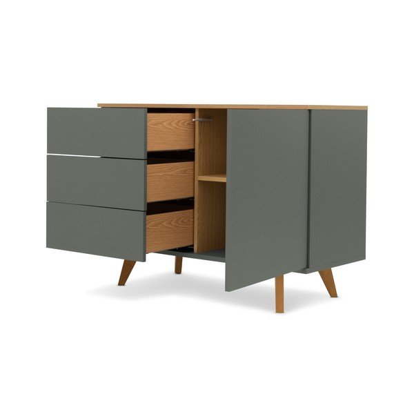 Cassettiera verde con gambe in faggio , 109 x 77 cm Amelia - Tenzo-image-4