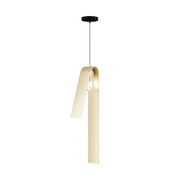Lampadario nero-oro con paralume in metallo Fold - Squid Lighting