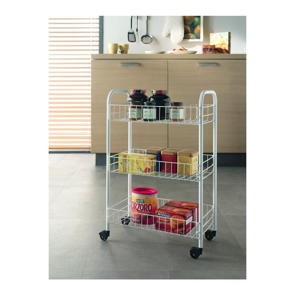 Carrello portaoggetti bianco in metallo 41x63x23 cm Siena – Metaltex-image-1