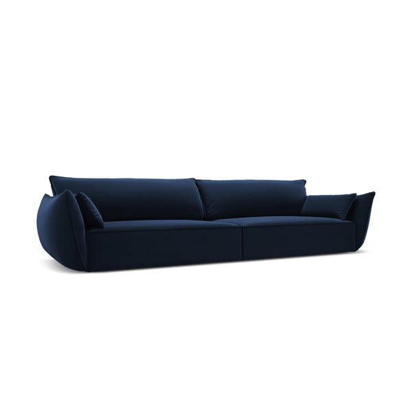 Divano blu scuro con rivestimento in velluto 248 cm Vanda – Mazzini Sofas-image-2