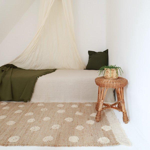 Tappeto di colore naturale in misto iuta tessuto a mano 100x150 cm Nop – Nattiot-image-2