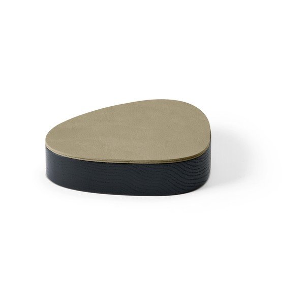 Scatola decorativa con coperchio verde/nera in legno ed eco pelle 14x12,5x3,5 cm Curve Nupo – LIND DNA