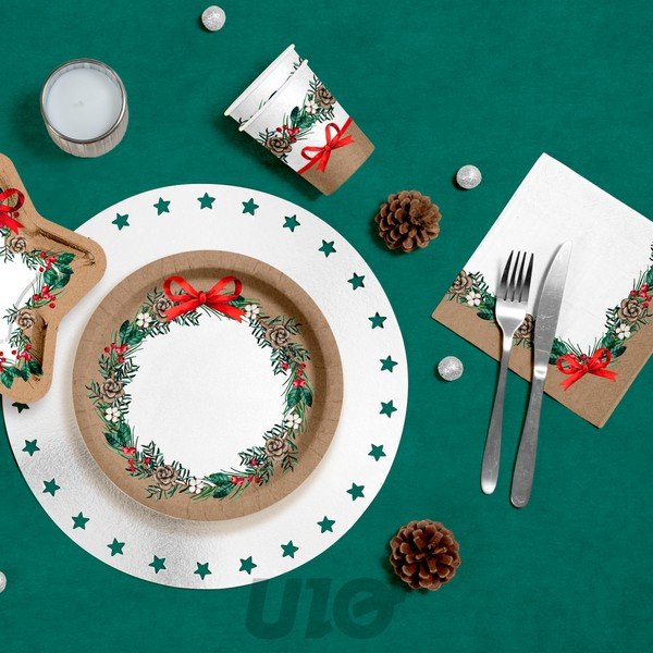 Set di tovaglioli 20 pz 33x33 cm Christmas Bow – Homéa-image-1