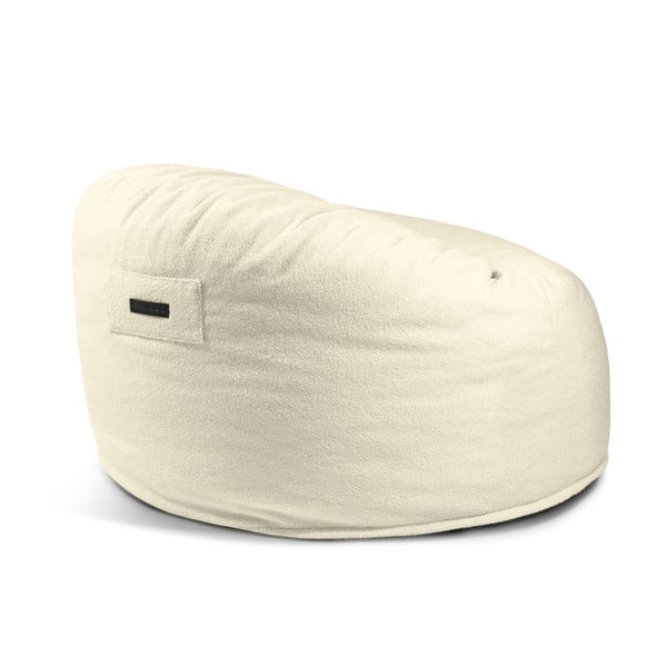 Puof a sacco color crema con rivestimento in bouclé Om 110 – SLOWDOWN-image-4