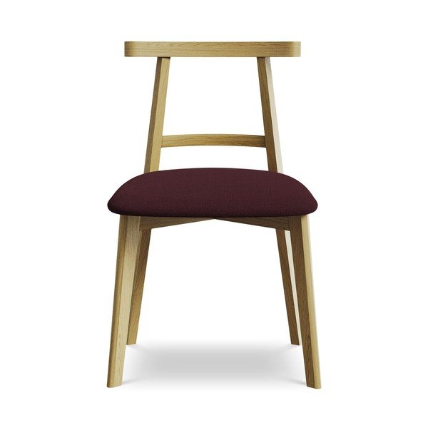 Sedia da pranzo burgundy in legno massiccio Ohelo – Makamii-image-1
