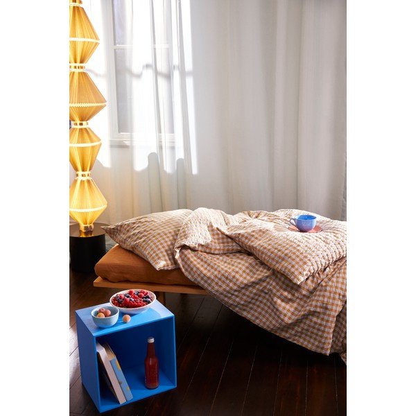 Biancheria da letto in crêpe giallo e azzurro per letto singolo 140x200 cm Bæk&Bølge - JUNA-image-4