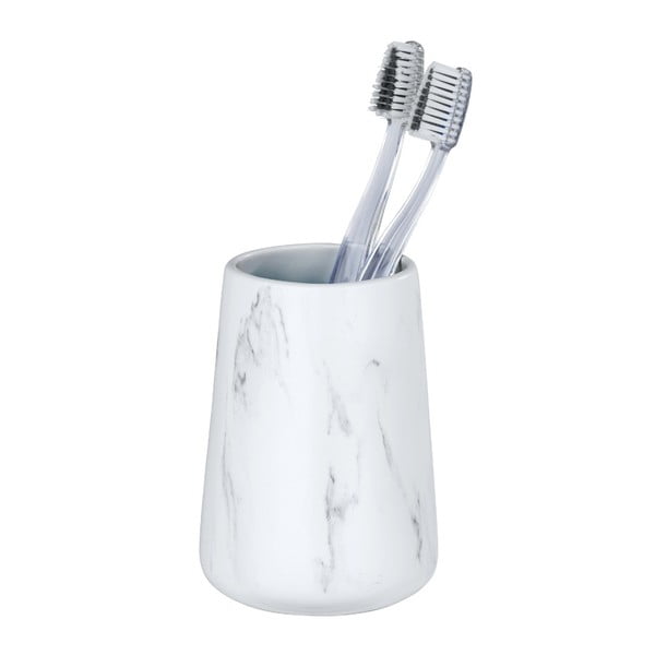 Tazza in ceramica bianca per spazzolini da denti Adrada - Wenko-image-1