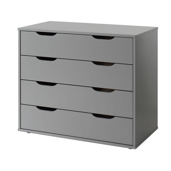 Cassettiera bassa grigia per bambini 85,5x72 cm Pino - Vipack