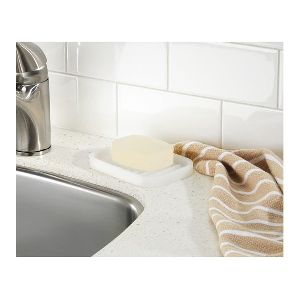 Tappetino per sapone bianco, 12,5 x 9 cm Lineo - iDesign-image-1