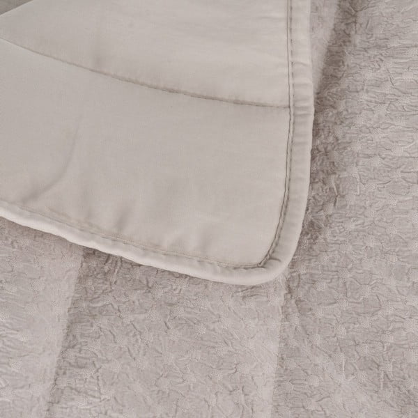 Copriletto beige con rivestimento trapuntato 240x260 cm – Ixia-image-1