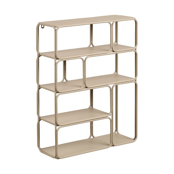 Mensola beige in metallo con ripiani multipli 48 cm Lanciano – House Nordic-image-2