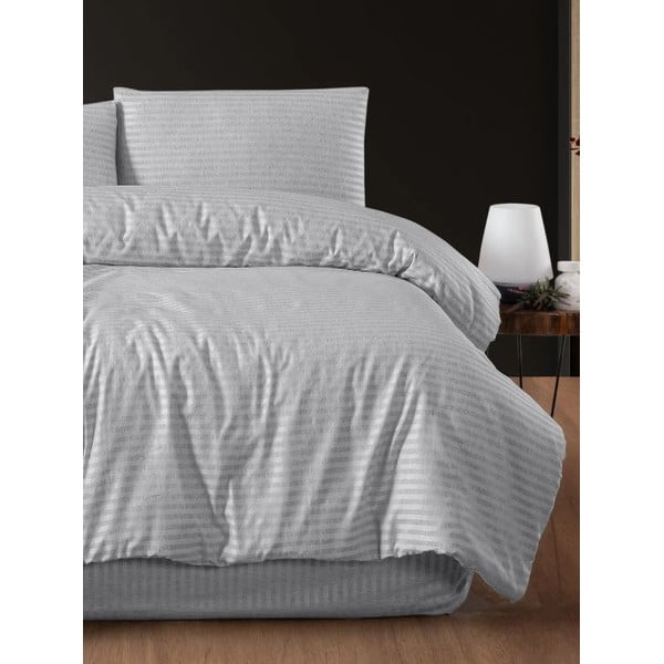 Biancheria da letto in grigio chiaro per letto matrimoniale/per letto prolungato con lenzuolo incluso/4 pz 200x220 cm – Mila Home-image-1