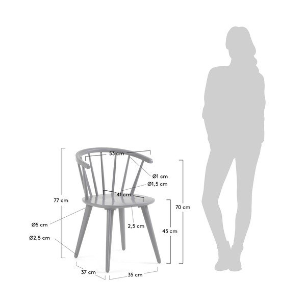 Set di 2 sedie da pranzo grigie Krise - La Forma-image-2