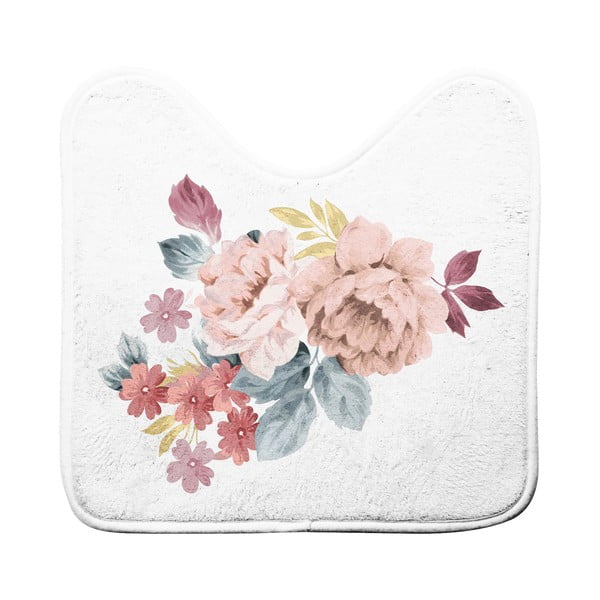 Tappetino per il bagno bianco e rosa per WC 45x45 cm Jayana – douceur d'intérieur