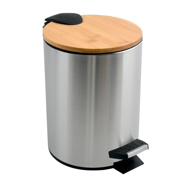 Cestino per la spazzatura color argento opaco in acciaio con pedale 5 l   Adonis – Spirella