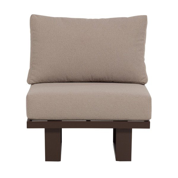 Poltrona da esterno marrone in metallo/in imbottito Bear – WOOOD-image-2