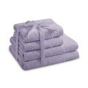 Set di asciugamani per viso e corpo tipo terry lavanda in cotone 4 pz Amari – Restilo