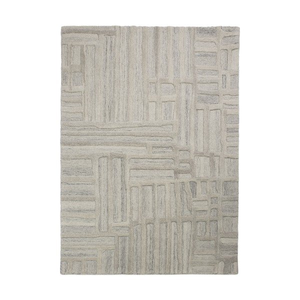 Tappeto greige in lana tessuto a mano 140x200 cm Elva  – Flair Rugs