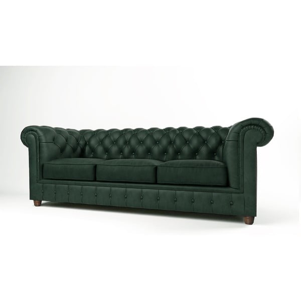 Divano in velluto verde scuro 230 cm Cambridge - Ropez-image-1